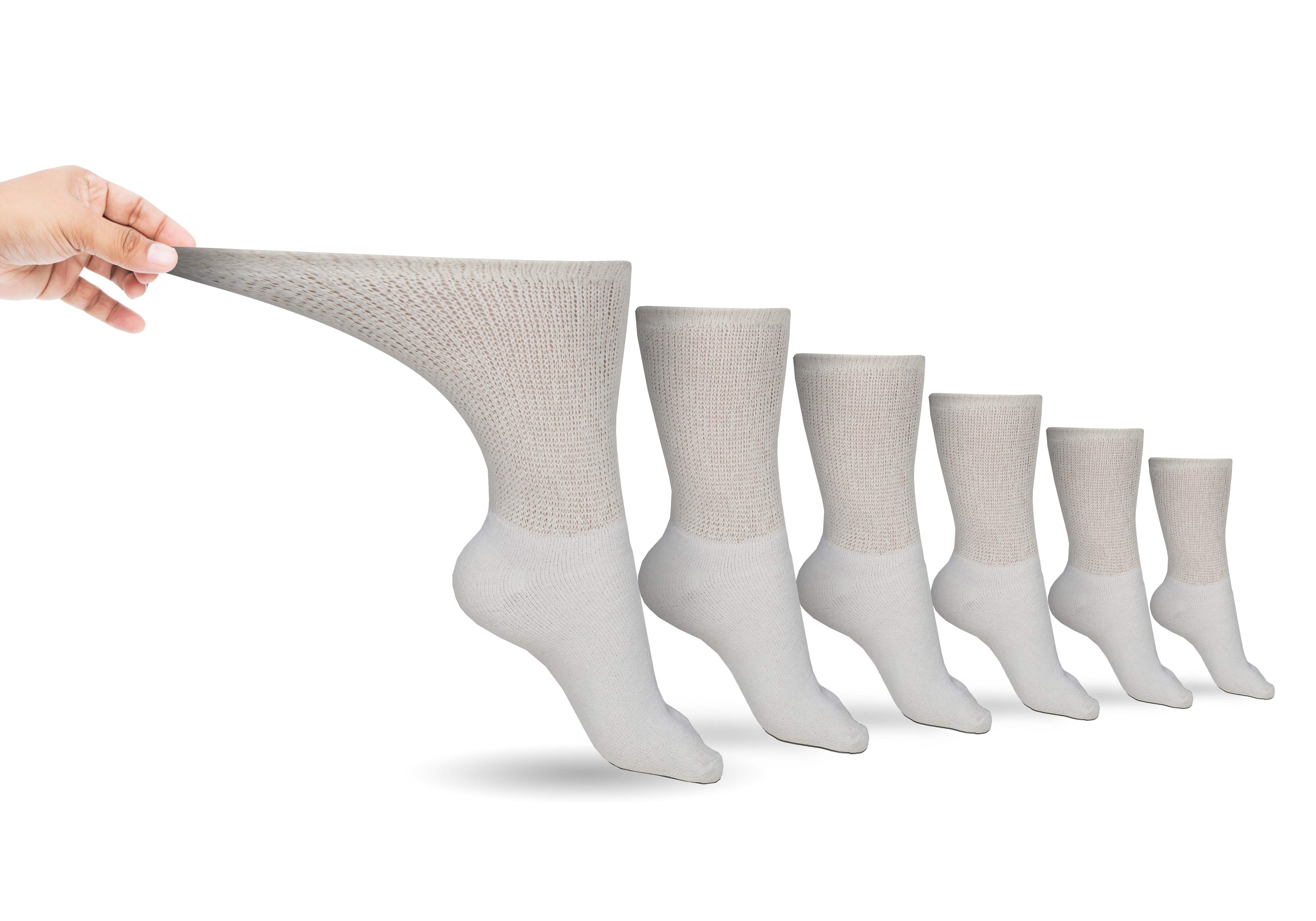 Men's Cotton Diabetic Crew Socks (6 Pair) by DIABETIC SOCK CLUB