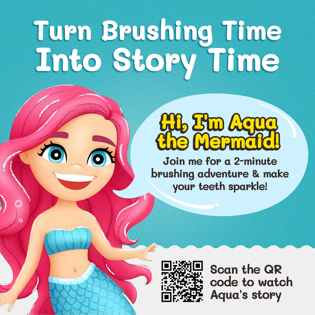 My Store mermaid toothbrush for kids featuring Aqua the Mermaid encouraging fun brushing time