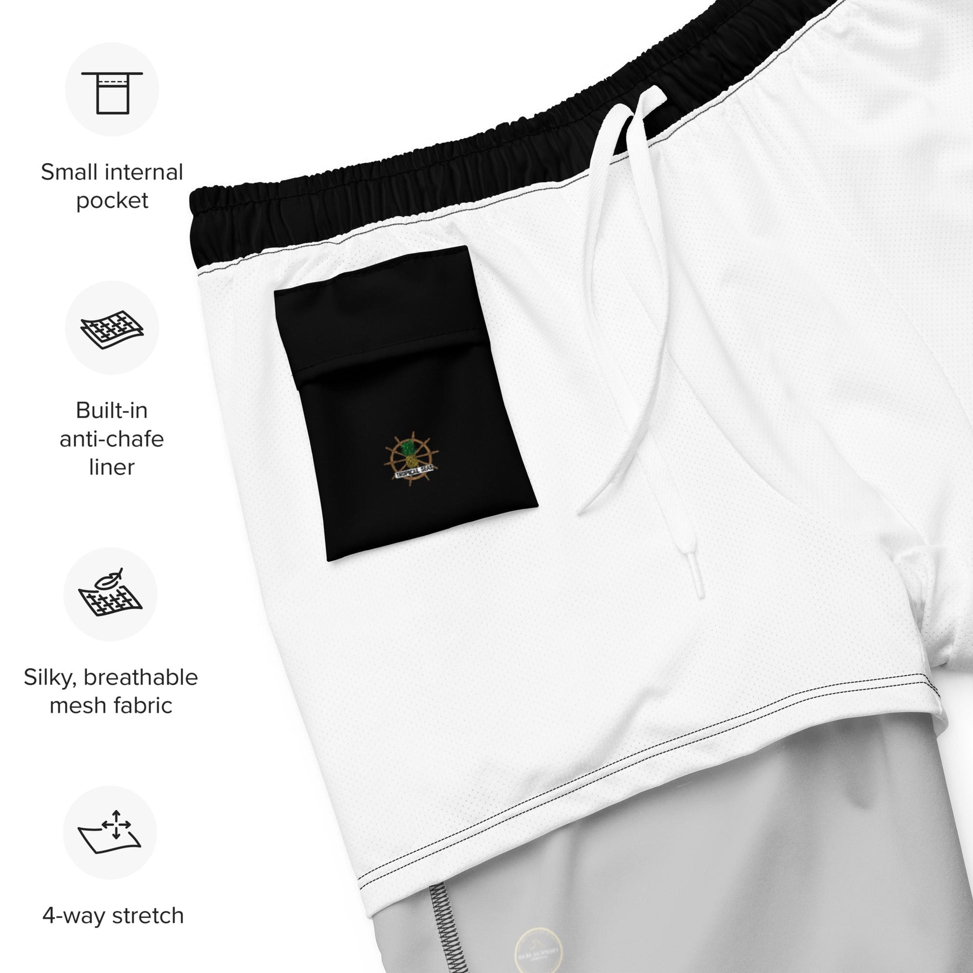 Men's Black Eco Board Shorts - Sustainable Swimwear from Tropical Seas Clothing 