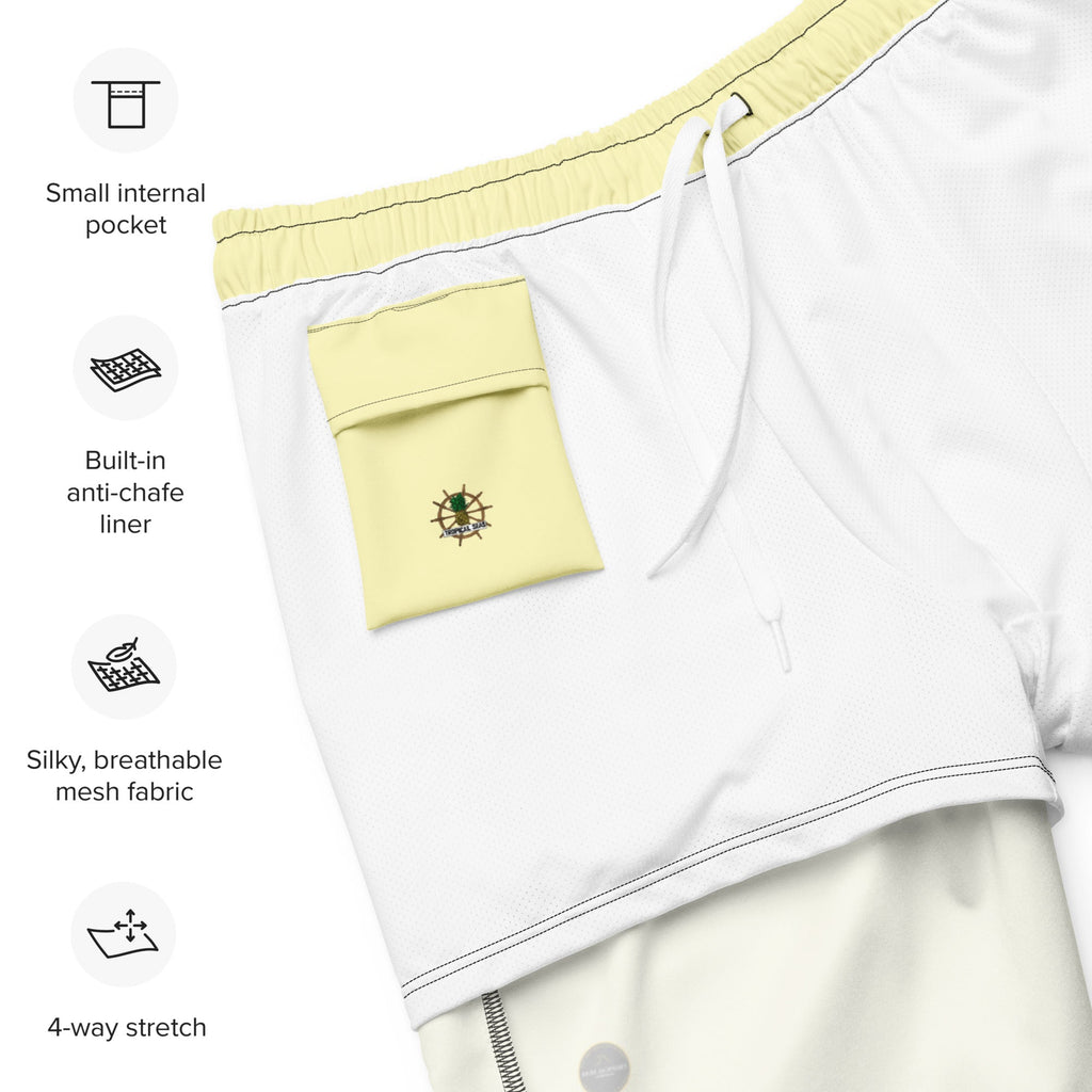 Men's Yellow Eco Board Shorts - Sustainable Swimwear from Tropical Seas Clothing 