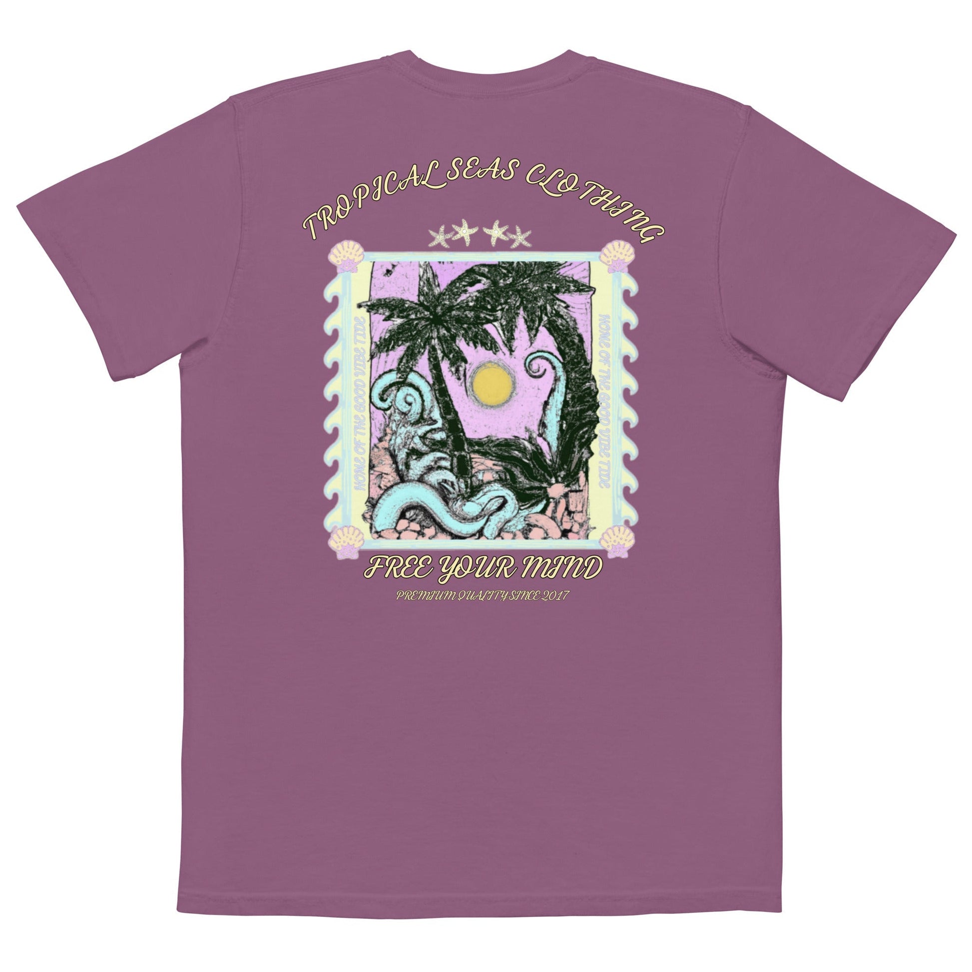 Men's Free Your Mind pocket t-shirt - Sustainable T-shirt from Tropical Seas Clothing 