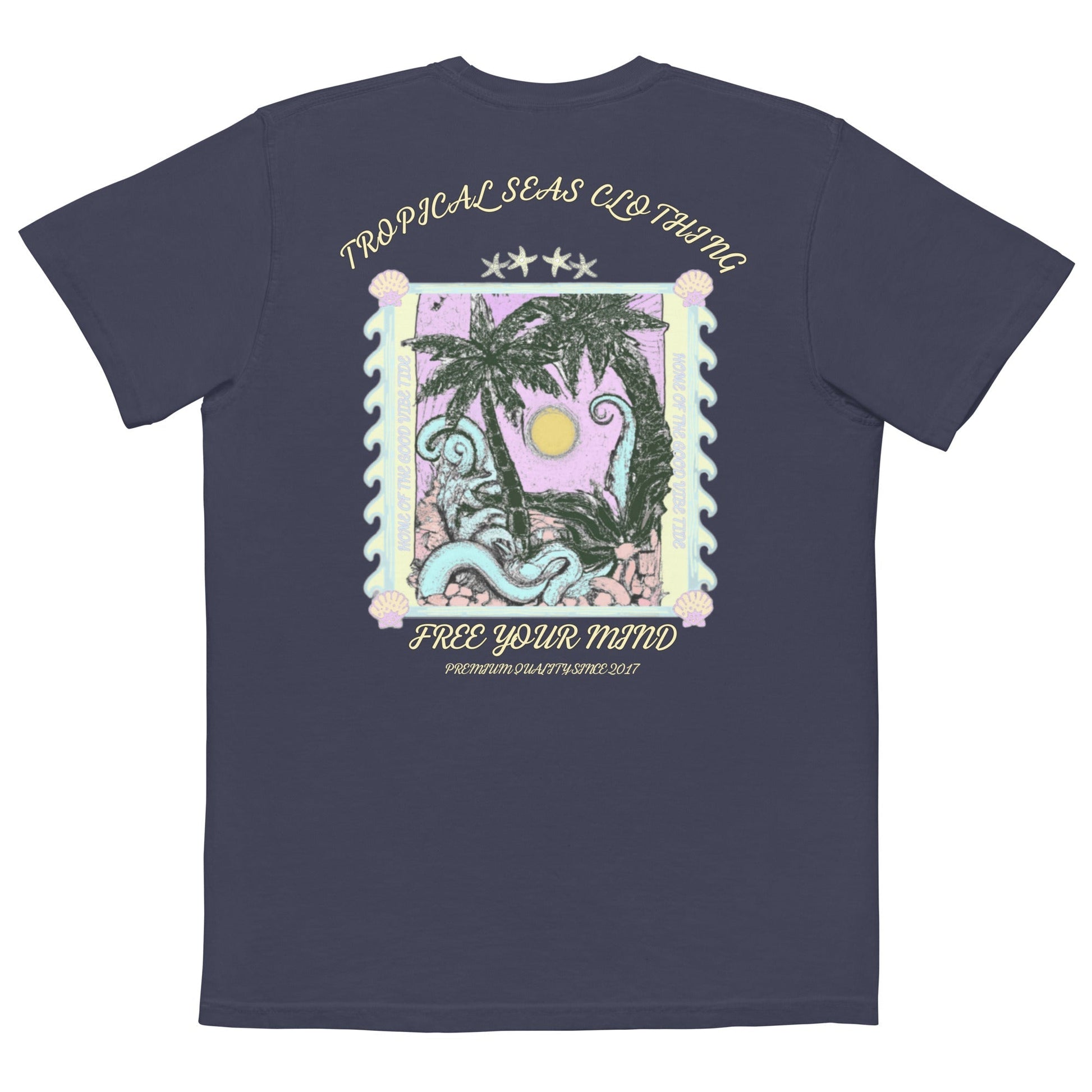 Men's Free Your Mind pocket t-shirt - Sustainable T-shirt from Tropical Seas Clothing 