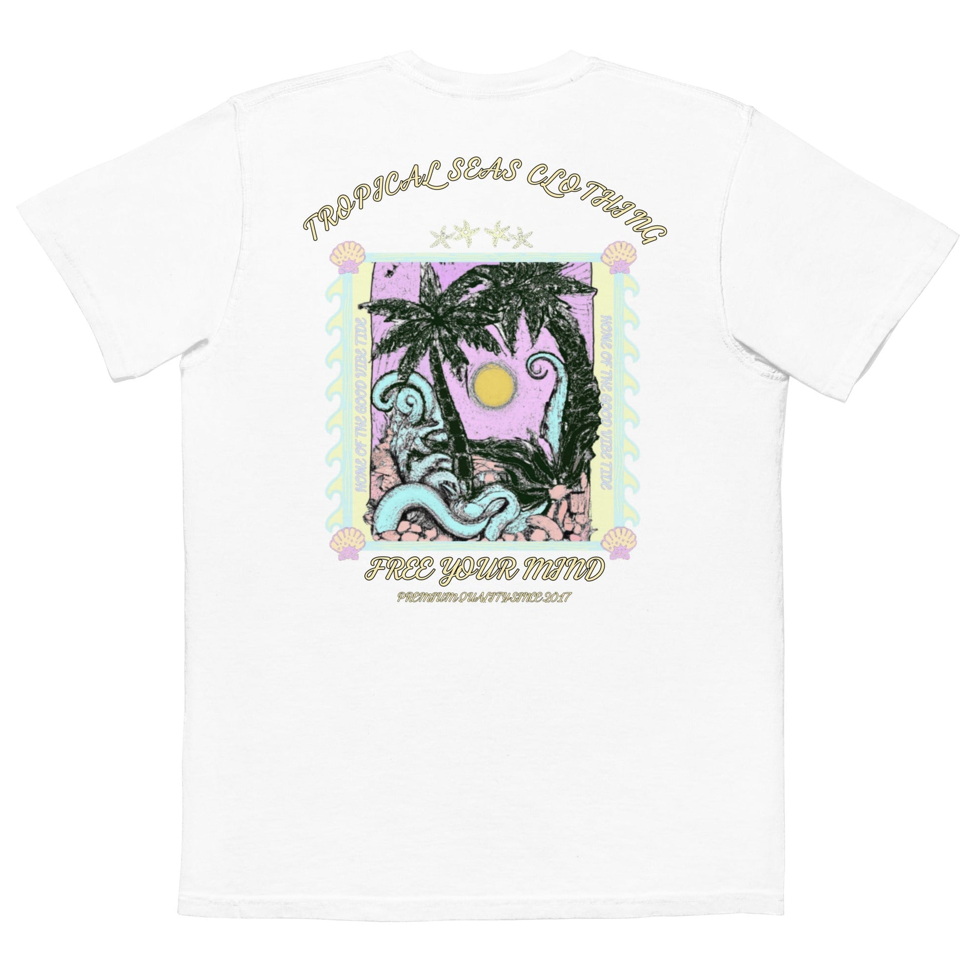 Men's Free Your Mind pocket t-shirt - Sustainable T-shirt from Tropical Seas Clothing 