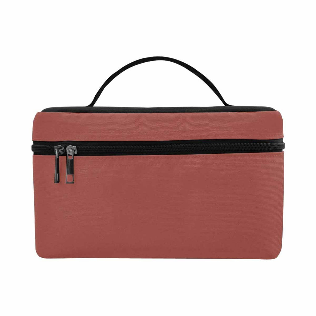 Cosmetic Bag - Cognac Red Travel Case - Bags/Cosmetic Bags
