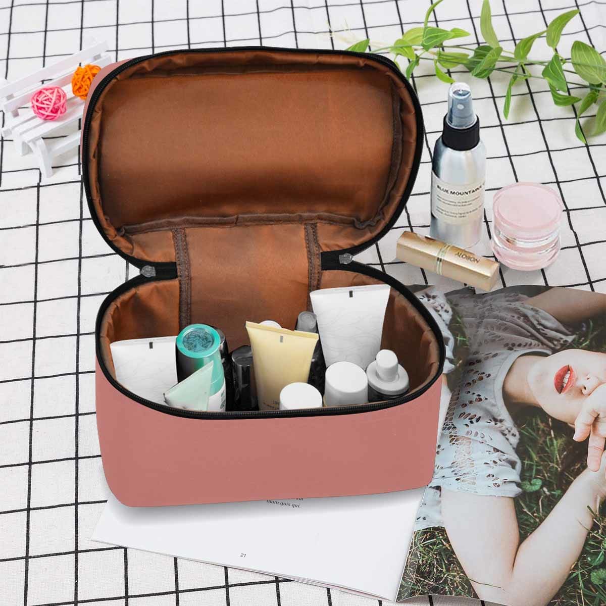 Cosmetic Bag - Tiger Lily Pink Travel Case - Bags/Cosmetic Bags