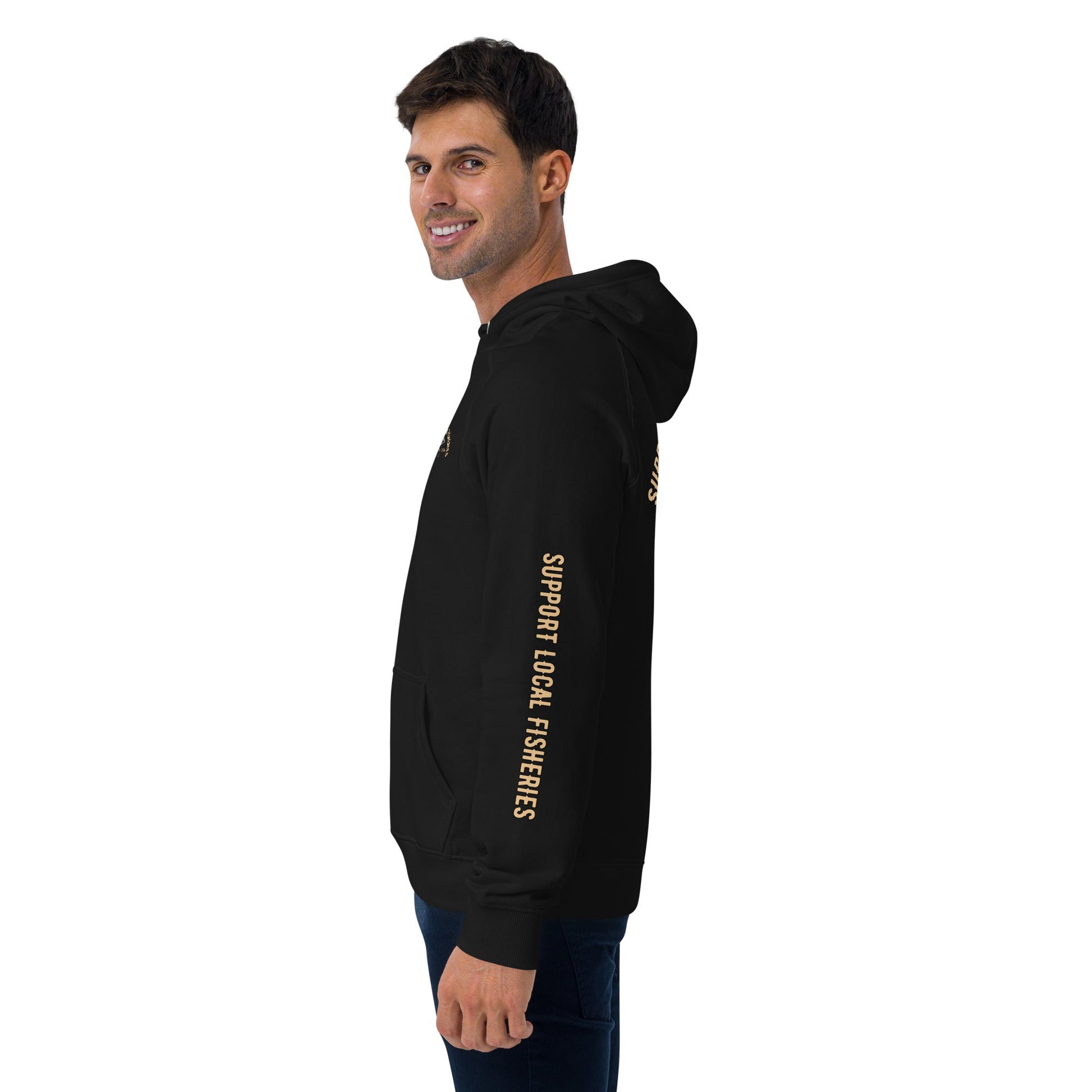 Men's Support Local Fisheries Tuna Eco Raglan Hoodie - Sustainable Hoodie from Tropical Seas Clothing 