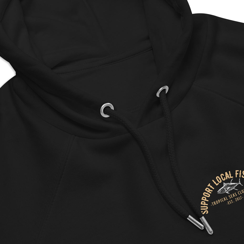 Men's Support Local Fisheries Tuna Eco Raglan Hoodie - Sustainable Hoodie from Tropical Seas Clothing 