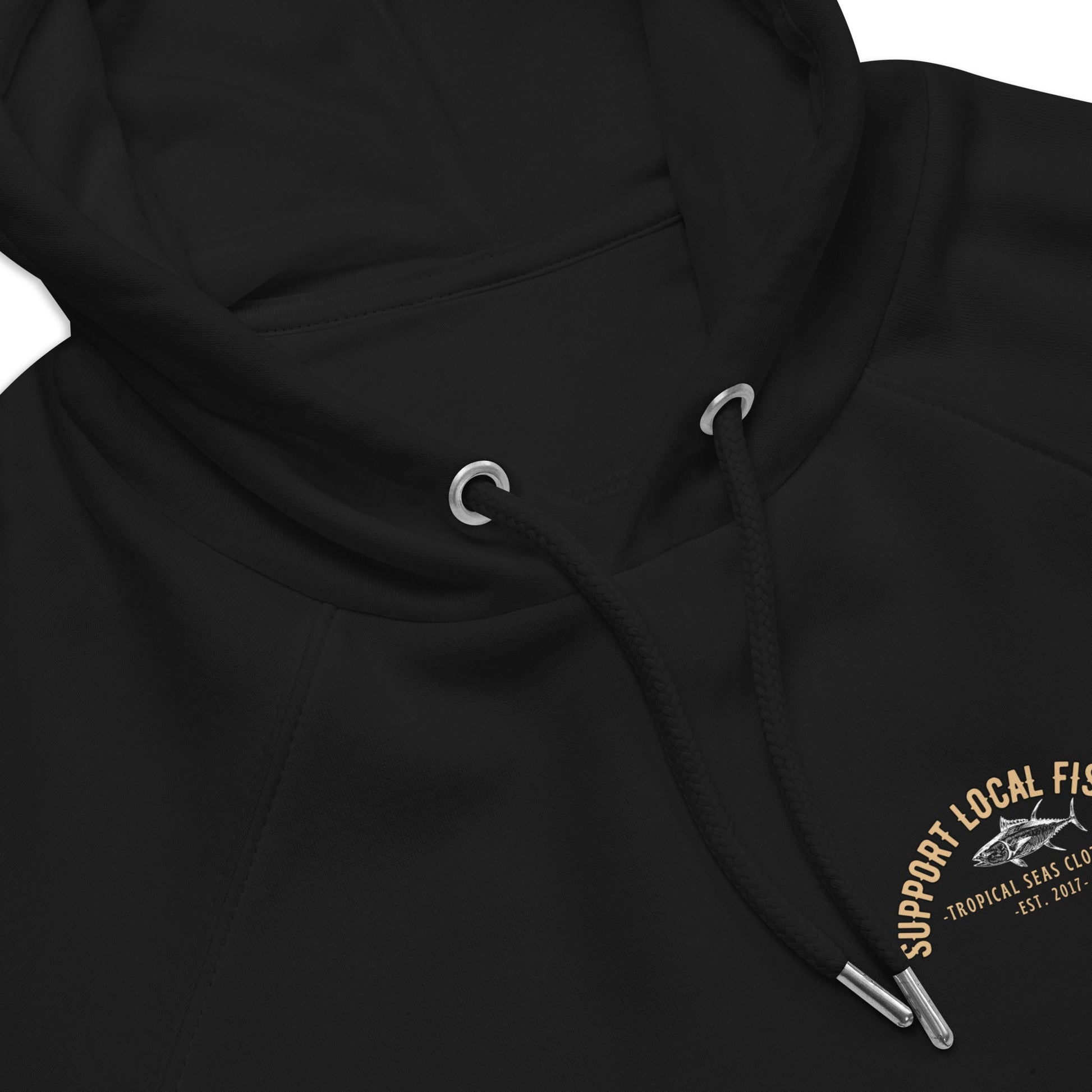 Men's Support Local Fisheries Tuna Eco Raglan Hoodie - Sustainable Hoodie from Tropical Seas Clothing 