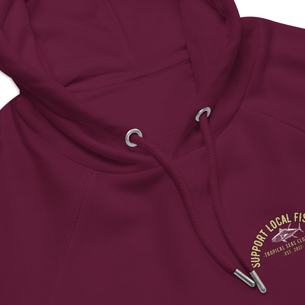 Men's Support Local Fisheries Tuna Eco Raglan Hoodie - Sustainable Hoodie from Tropical Seas Clothing 
