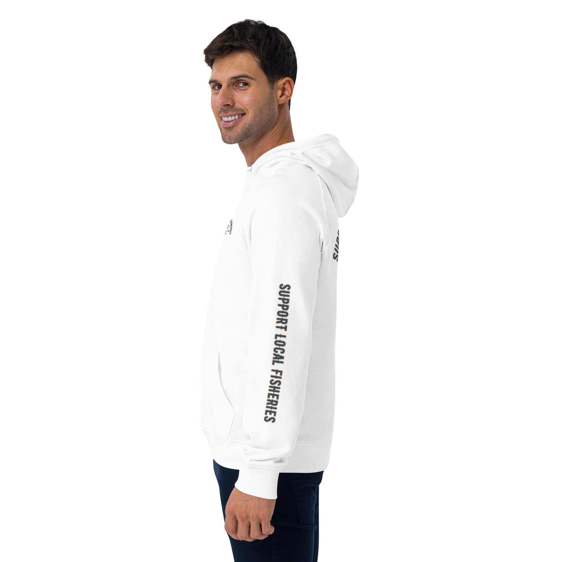 Men's Support Local Fisheries Tuna Eco Raglan Hoodie - Sustainable Hoodie from Tropical Seas Clothing 
