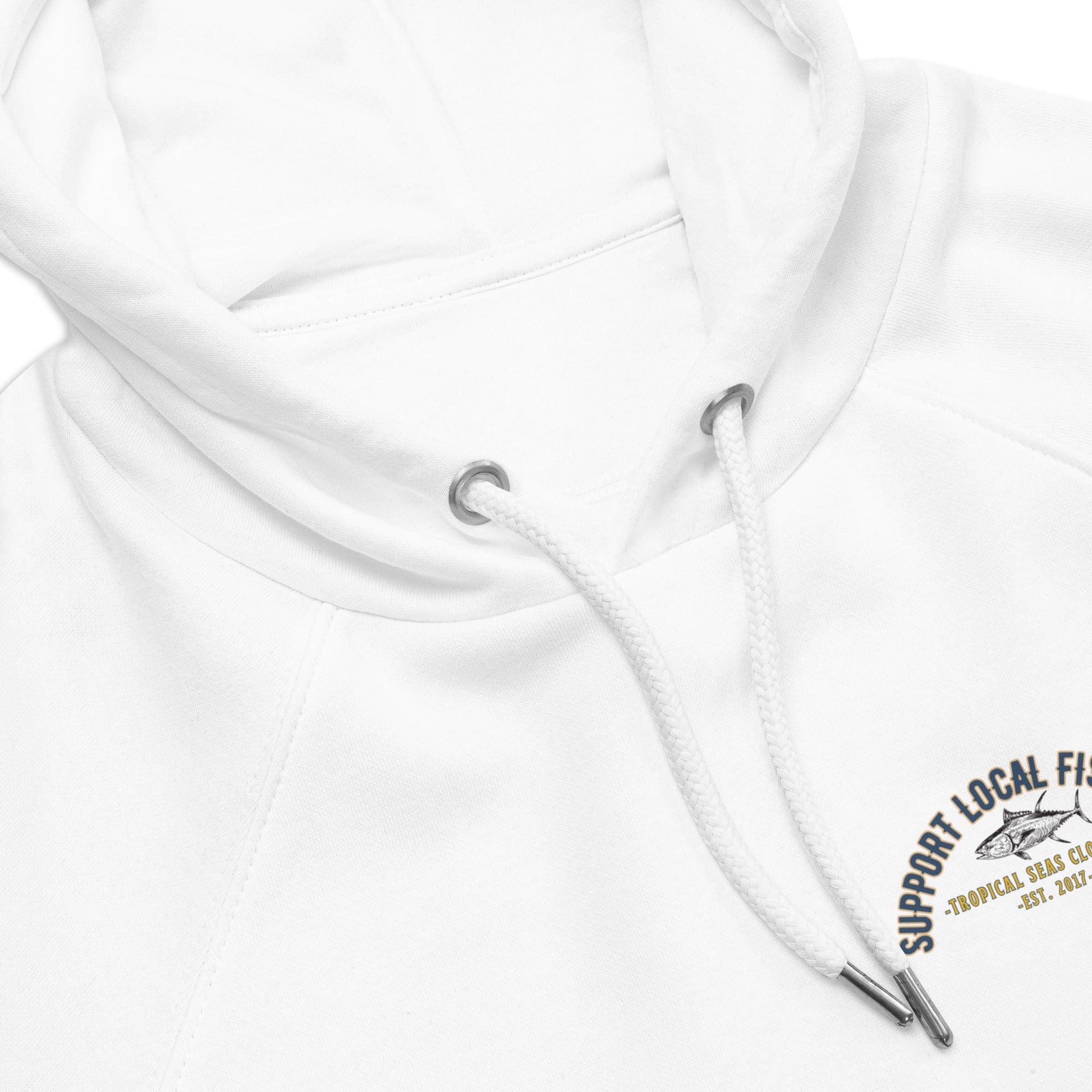 Men's Support Local Fisheries Tuna Eco Raglan Hoodie - Sustainable Hoodie from Tropical Seas Clothing 