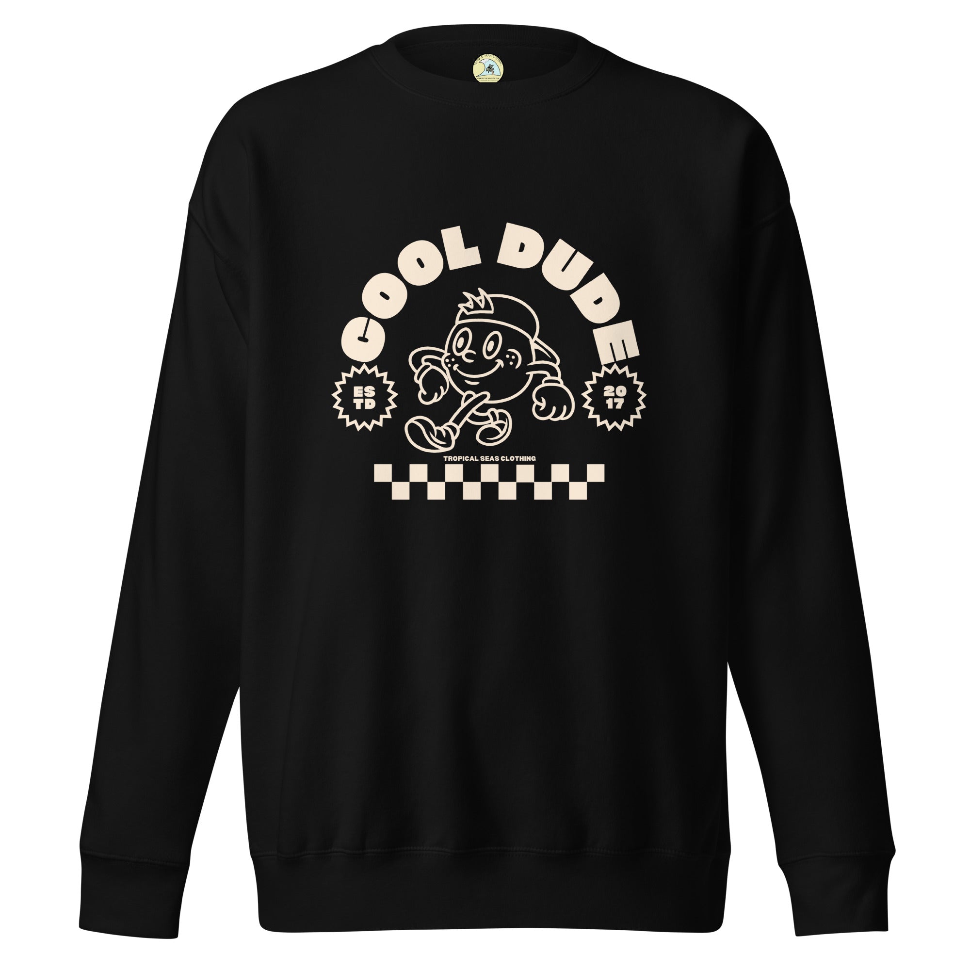 Cool Dude Surfer Premium Sweatshirt - Sustainable Sweatshirt from Tropical Seas Clothing 