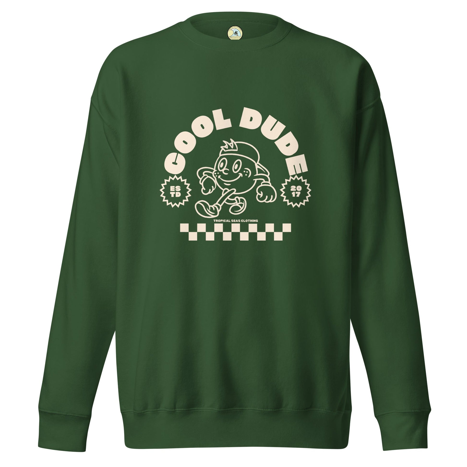 Cool Dude Surfer Premium Sweatshirt - Sustainable Sweatshirt from Tropical Seas Clothing 