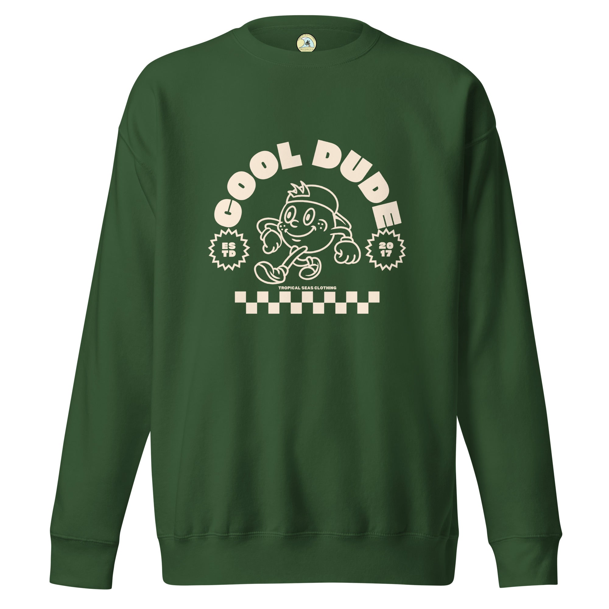 Cool Dude Surfer Premium Sweatshirt - Sustainable Sweatshirt from Tropical Seas Clothing 