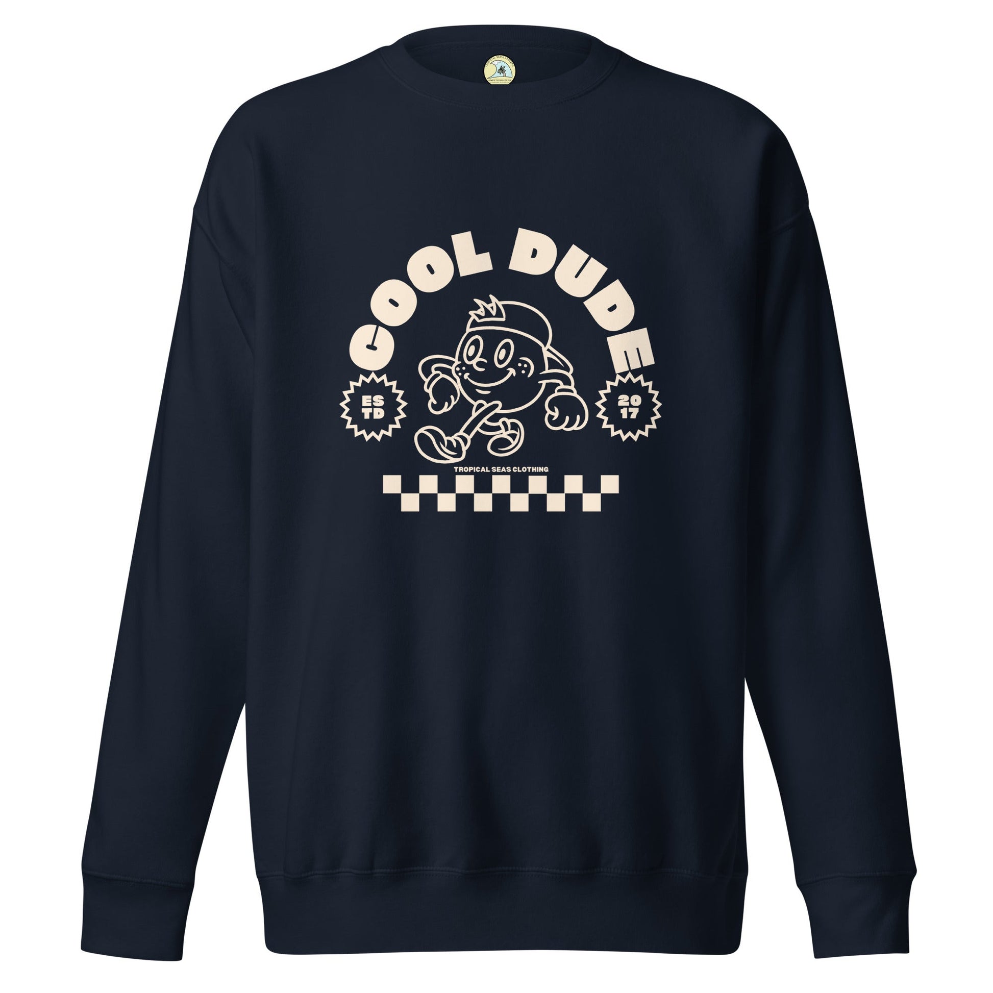 Cool Dude Surfer Premium Sweatshirt - Sustainable Sweatshirt from Tropical Seas Clothing 