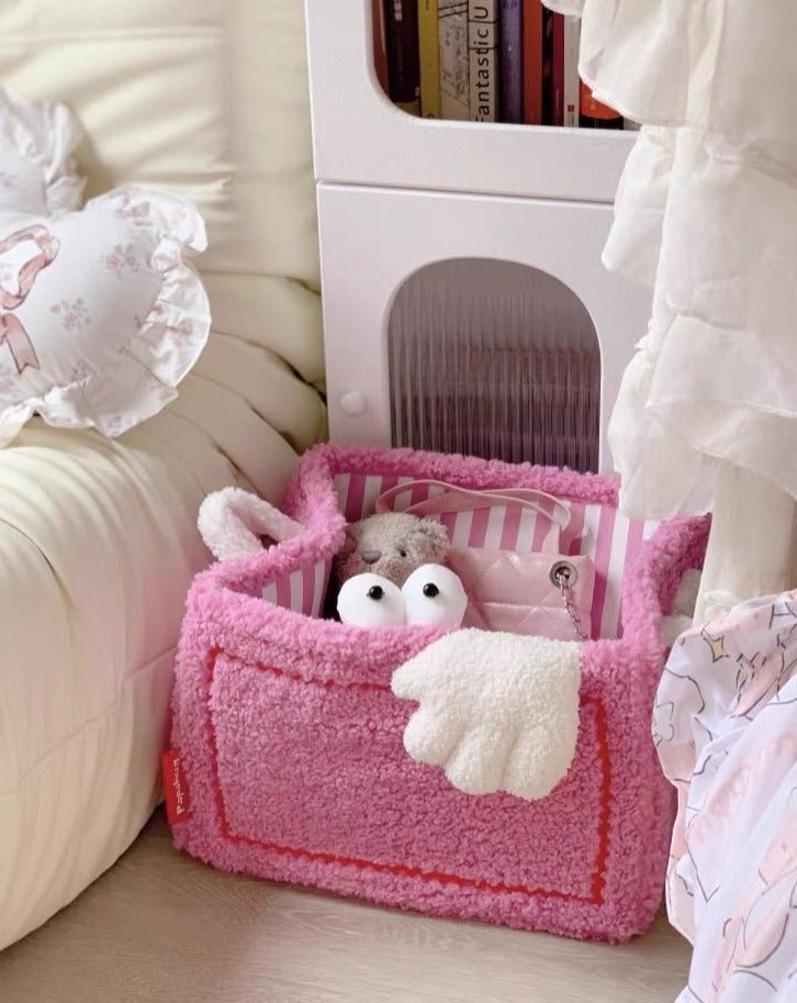 Whimsical Eclectic Big Eyes Plush Cute Laundry Storage Baskets - Laundry Bag for Kids Children - Big Eyes Plush Cute Laundry Storage Baskets-Strawberries - INSPECIAL HOME