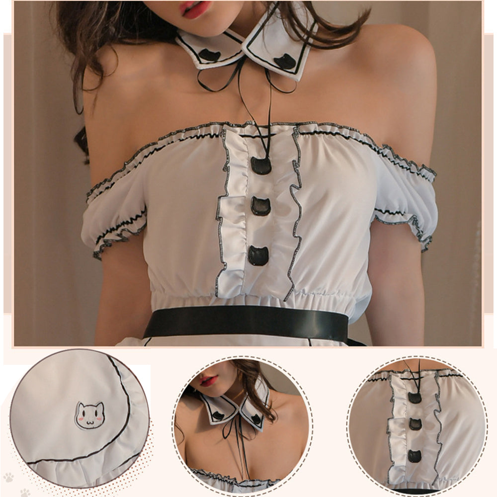 Amorino Cat Maid Costume: Adorable Off-Shoulder Lolita Dress by Amorino